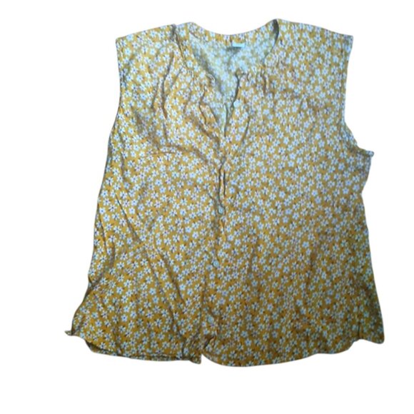 Old Navy Tops - Old Navy Mustard Floral Blouse